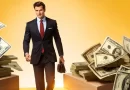Foto de uma pessoa trabalhando em um laptop com dinheiro e um cifrão ao lado, ilustrando a ideia de ganhar dinheiro online.