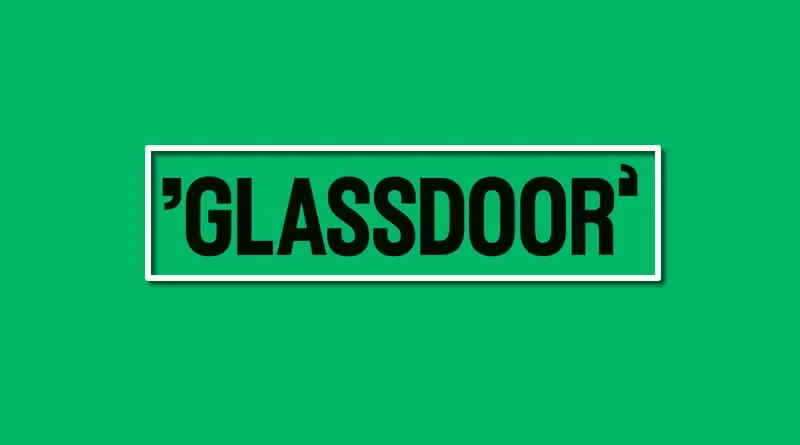Logo Glassdoor em destaque, plataforma para pesquisa de salários e empregos.