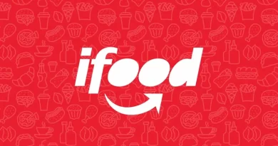 Logo do iFood, plataforma de delivery de comida e mercado.